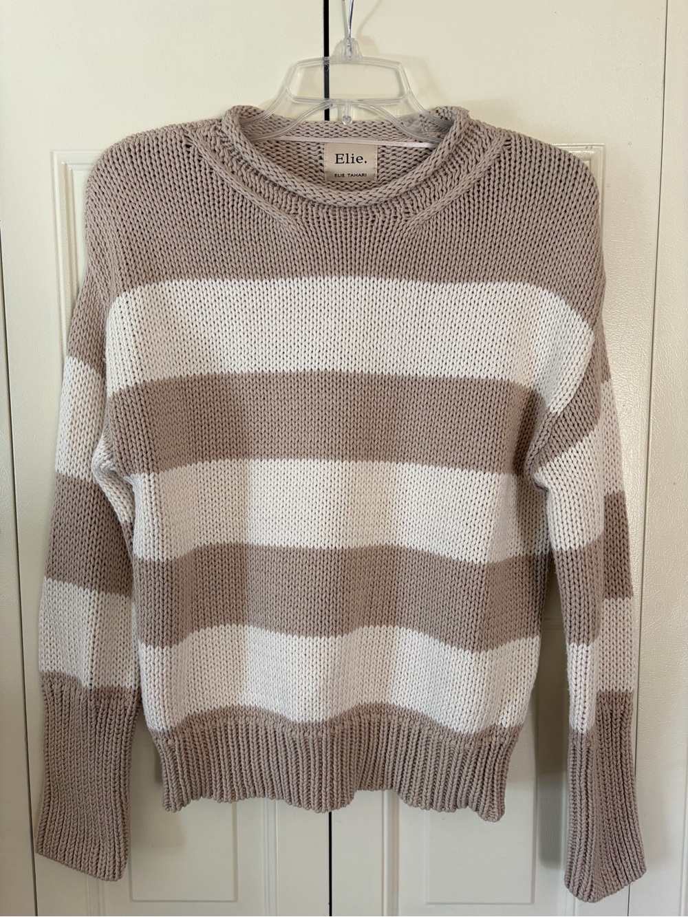 NWT ELIE TAHARI Roll Neck Fisherman Heritage Preppy Chunky Sweater Womens Small